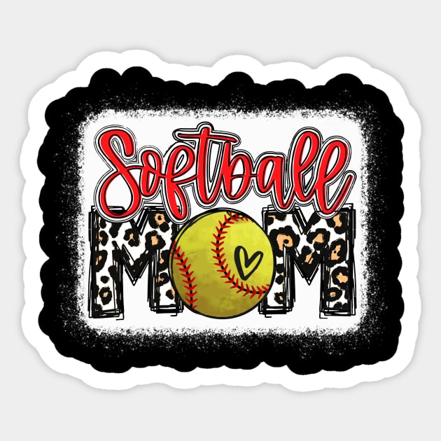 Softball Mom Leopard Shirt Softball Mom Sticker by Wonder man 